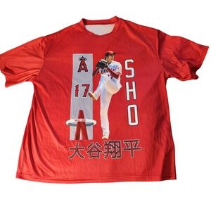 Los Angeles Angels Shirt Mens XL Red MLB Baseball Shohei Ohtani 17 Anime Tee